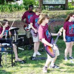 The youths entertained passersby