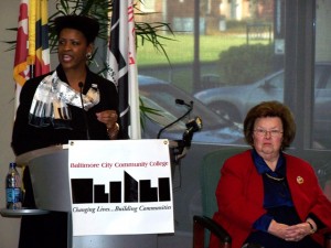 L-R: Dr. Carolane Williams, Baltimore City Community College president, and United States Senator Barbara Mikulski. Report and photos by Ibrahim Dabo