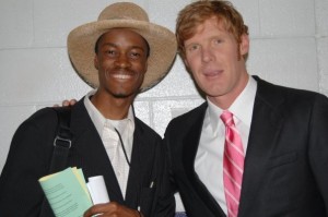 L-R: Ibrahim Dabo and Alexi Lalas (former General Manager and President of both New York Red Bulls and Los Angeles Galaxy of the Major League Soccer). 