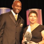 Dr. Pinkett presented the "Most Promising Engineer or Scientist In Government" Award to Shakti K. Davis at the 24th Black Engineer of the Year STEM Global Competitiveness Conference. Photo Credit: Ibrahim Dabo. 