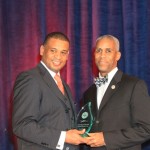 L-R; LaRian Finney and Herbert C. Buchanan (senior vice president and cheif operation officer, University of Maryland Medical Center). Mr. Buchanan told Ib's Blog that the award acknowledges the efforts his organization has made to develop closer ties with the minority business community. Photo Credit: Olivier Rousset.