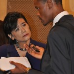 Congresswoman Chu (L) and Ibrahim Dabo (R)