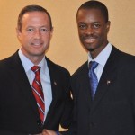 Ibrahim Dabo (R) congratulating Gov. O'Malley (L) upon his recognition as BIO Governor of the Year.