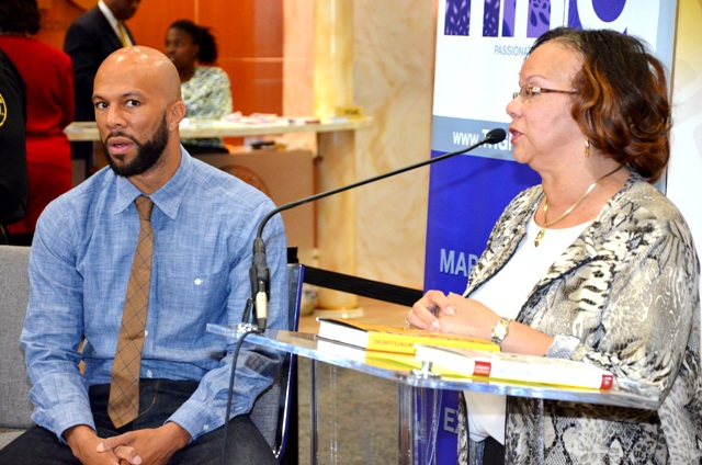 Hip-hop artist Common and his mother